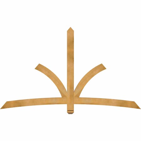 Ekena Millwork Davenport Rough Sawn Timber Gable Bracket, Western Red Cedar, 84"W x 49"H x 2"D x 4"F, 14/12 Pitch GBW084X49X0204DAV00RWR